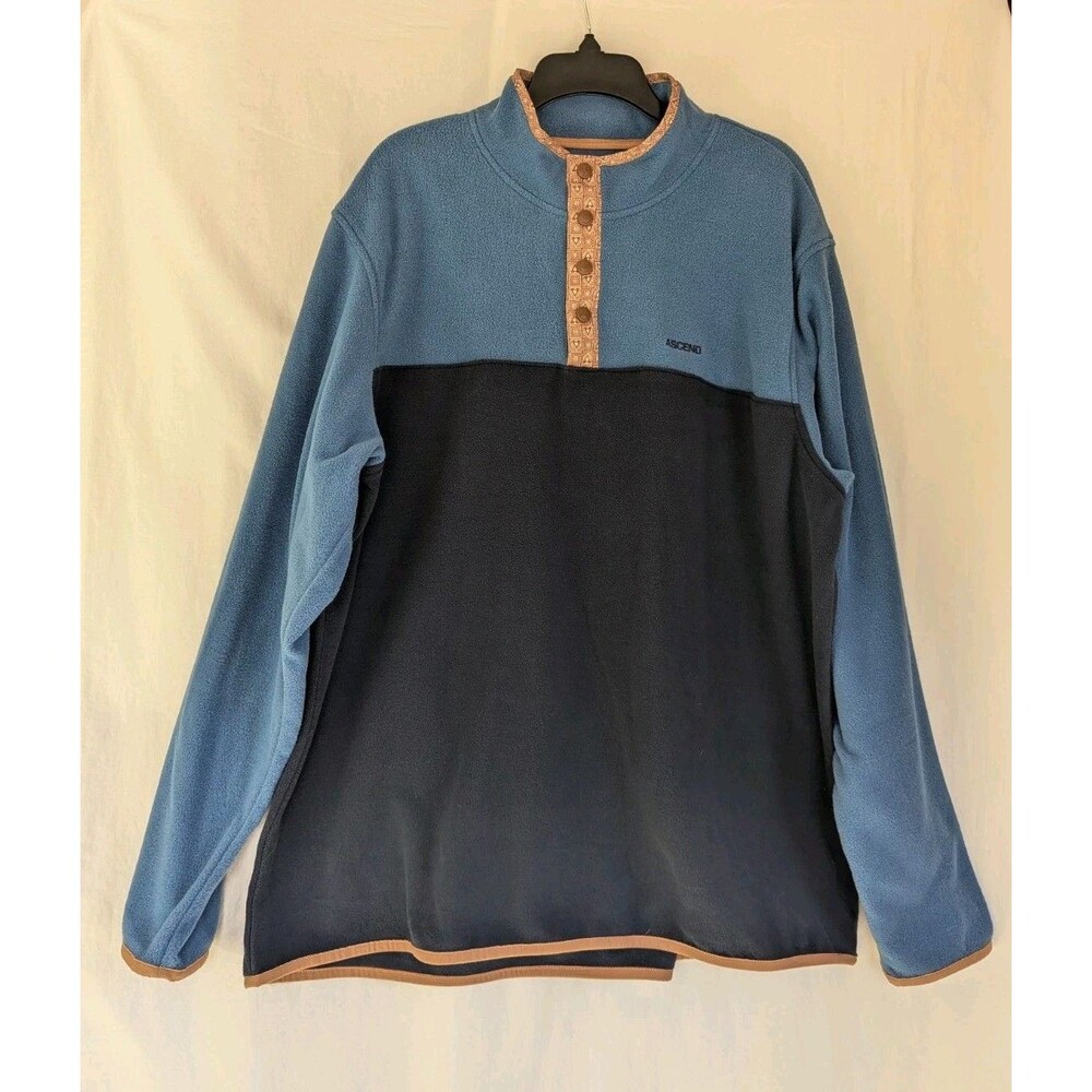 Ascend Fleece Pullover Men's XL 3/4 Snap Blue